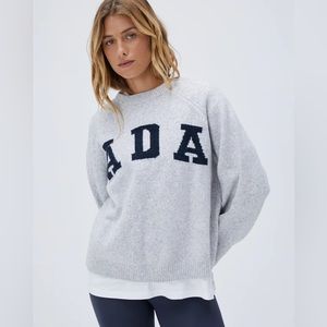 NWT! Adanola ADA Oversized Knit Sweatshirt - Light Grey Melange